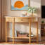 Farmhouse Half Moon Console Table With One Drawer & Storage Shelf-520182926