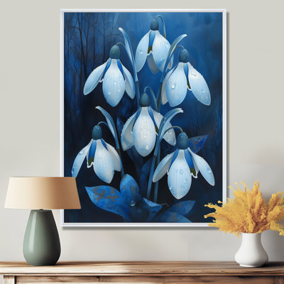 Décoration murale blanche et bleue en forme de goutte de neige - gouttes de neige