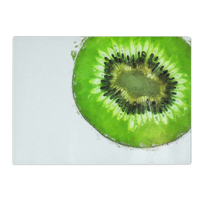Tempered Glass a Slice of Kiwi Fruit Chopping Board