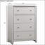 Commode luxueuse à 4 tiroirs avec boutons en nickel brossé, fabrication en queue d'aronde anglaise et finition champagne pour les chambres modernes