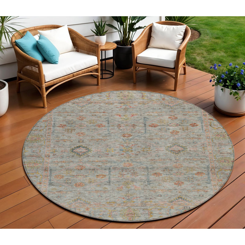 Tapis d'intérieur rond 8 po Taupe