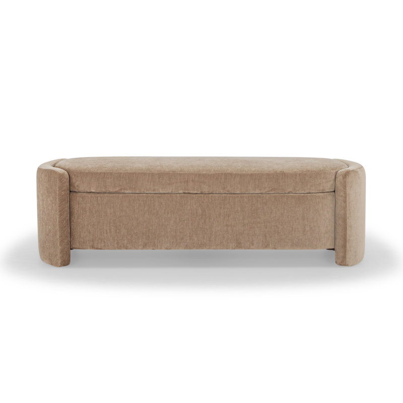 Banc de rangement rembourré 62 po Mizel, Chenille chocolat performance