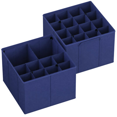 Shoe Organizer for Closet, 2 Pack Foldable Shoe Storage Containers with Adjustable Dividers, Fits 16-32 Pairs for Home and Closet Organization