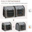 Sac de transport portable pour chats 39 po, gris, en tissu, avec cloison de séparation amovible, deux compartiments, coussins moelleux et bac de rangement pliable et sac de rangement