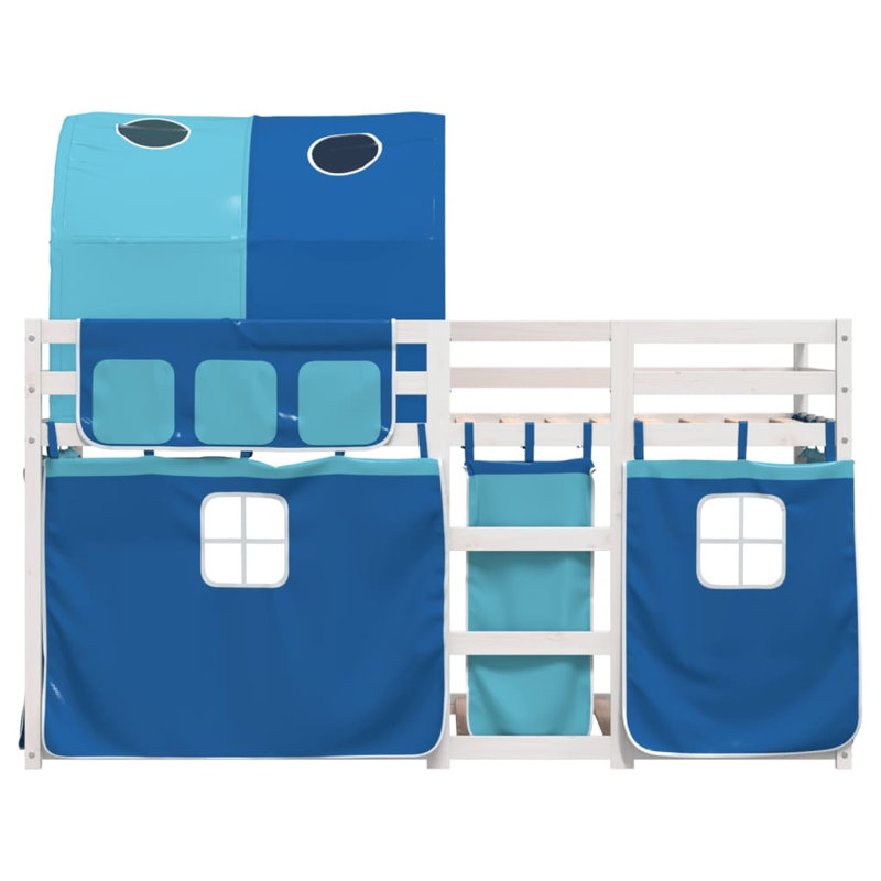 Wobnar Solid Wood Bed, White/Blue, 90 x 200cm