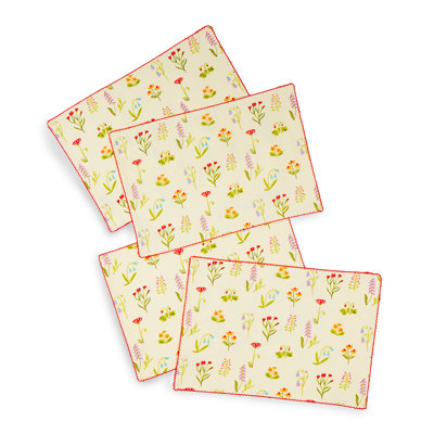 Spring Palette Block Print Cotton Placemats