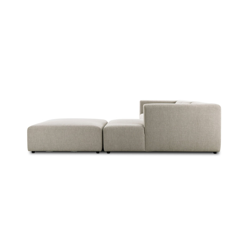 Lawndale 3PC LAF Sectional W/ Ottoman-Napa Sandstone, Right Hand Facing