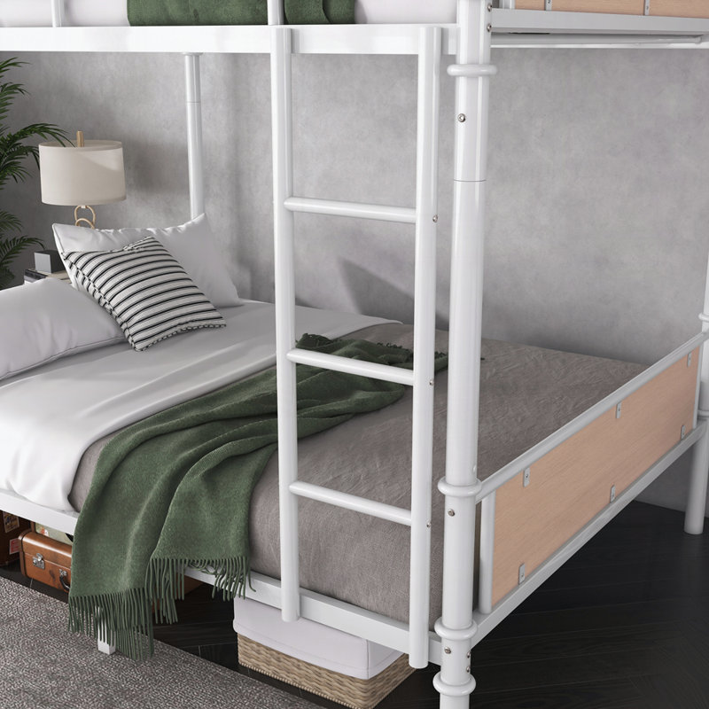 Metal Bed, Twin XL Over Twin XL, White