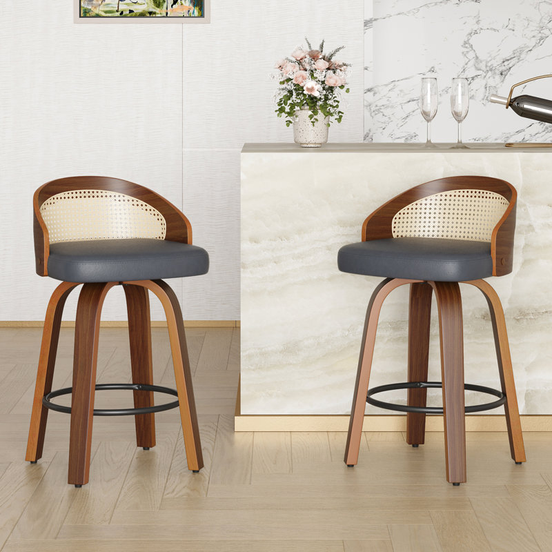 Ensemble de 2 tabourets pivotants, Noir