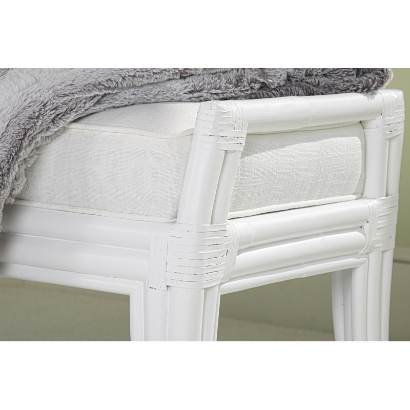 Malacca Upholstered Bench, White