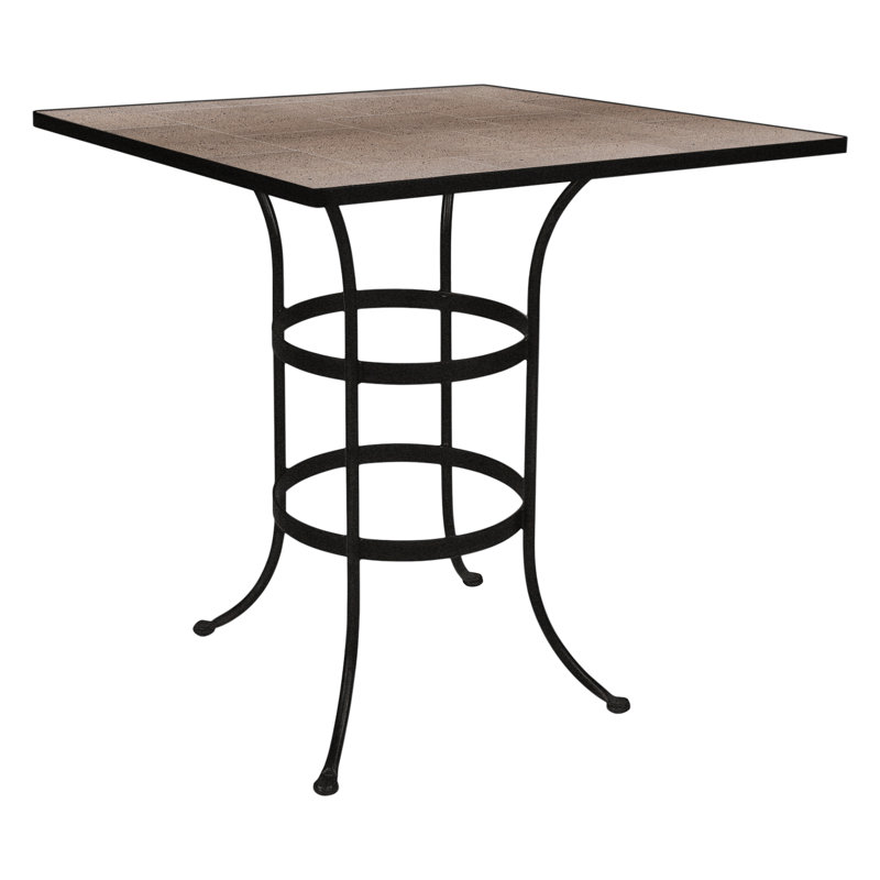 Tables Outdoor Square Bar Table, Canyon Taupe, Carbon Black