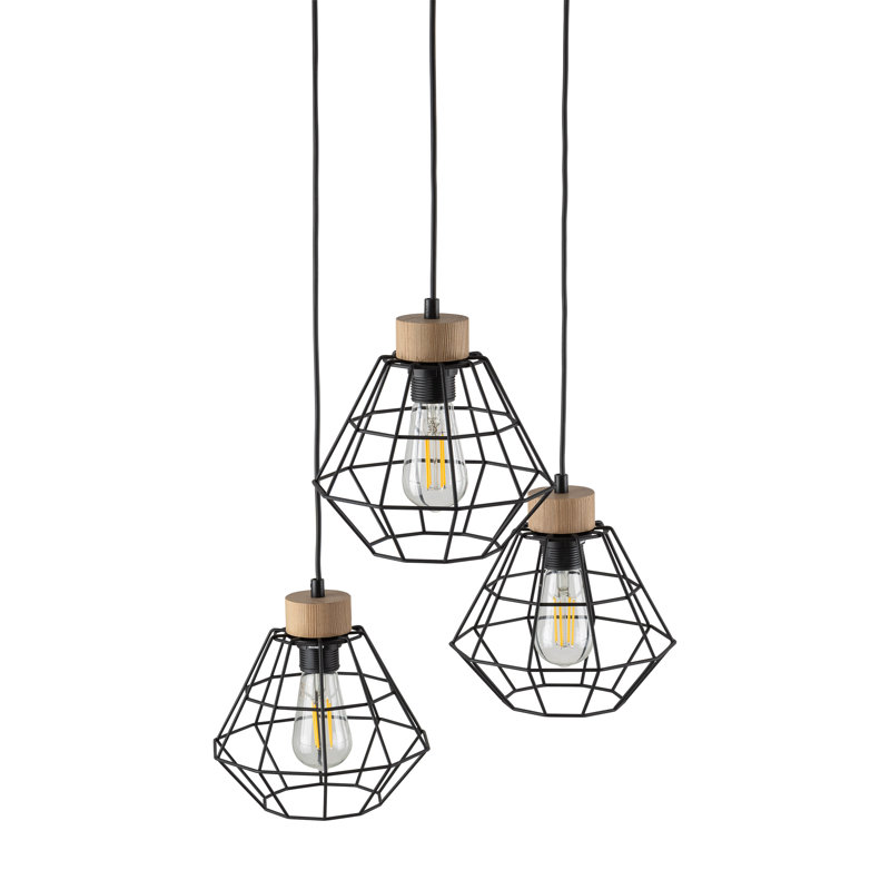 Aashia 3 - Light Stainless Steel Cluster Pendant