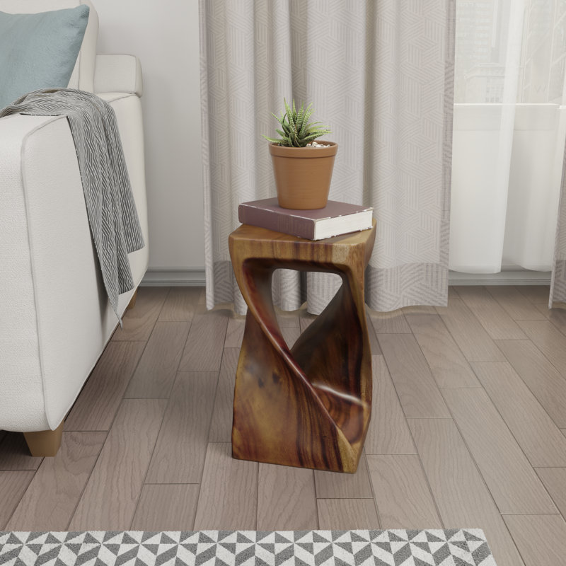 Table de bout en bois naturel, Table de bout en bois entièrement naturel 10 po