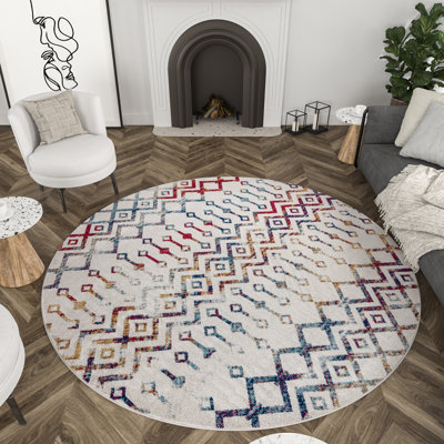 Alvarenga Power Loom Cream/Multicolor Area Rug