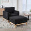 Ensemble de chaises d'appoint de style campagnard noir de 35,4 po avec repose-pieds et table basse réversible, base en bois naturel pour bureau de salon-1717705873-1717705872