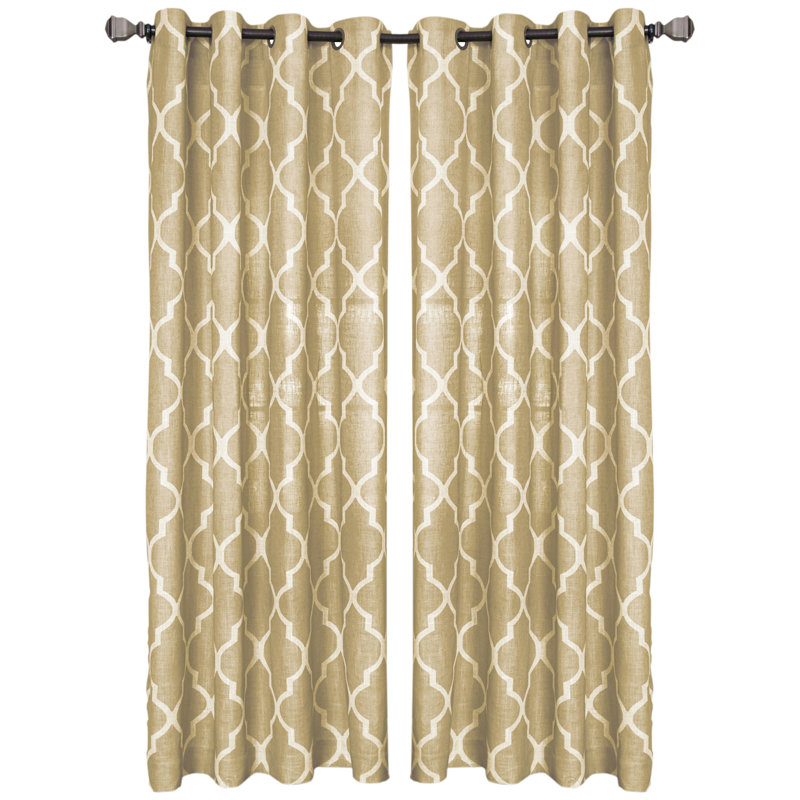 Semi Sheer Single Curtain Panel, Toasted Wheat, 52" W x 120" L