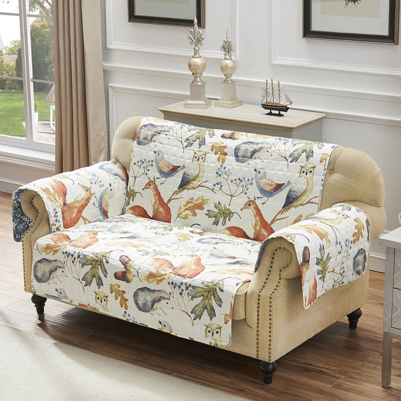 Housse pour causeuse réversible Elmina Willow, Polyester naturel