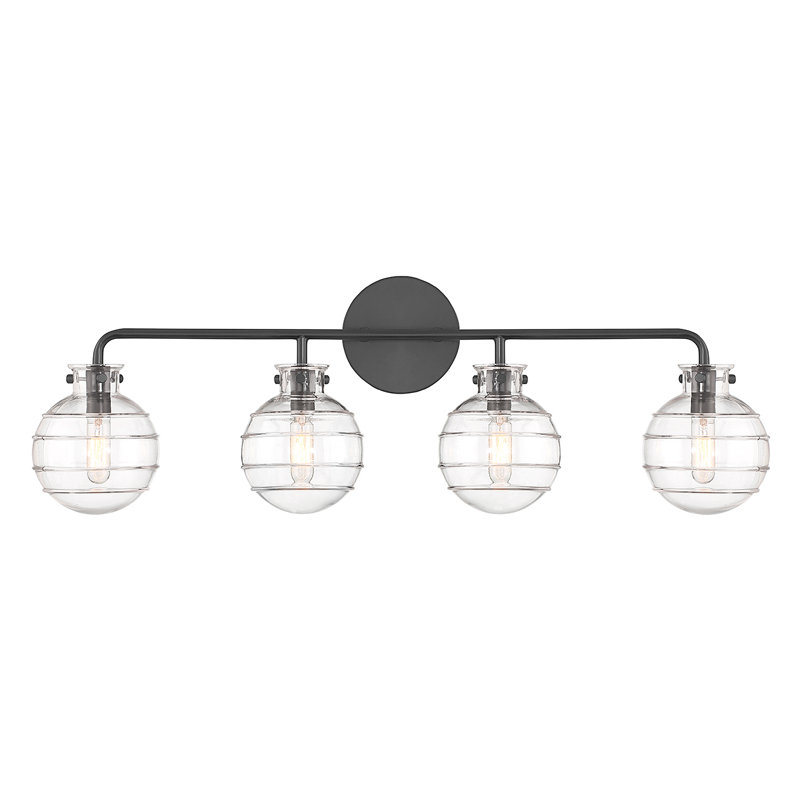 Annalucia 4 - Light Vanity Light in Silver, Silver, 10" H x 30.5" W x 30.5" D, 4 Lights