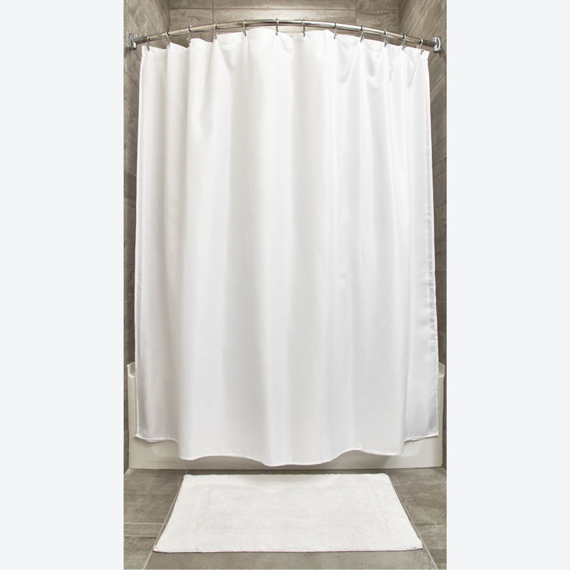 Rideau de douche simple de couleur unie avec crochets Carlton
