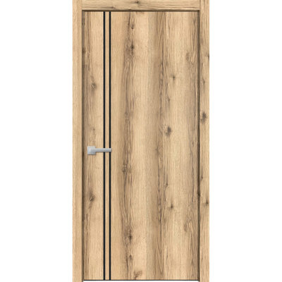 Porte intérieure moderne en bois avec quincaillerie Planum 0016, panneau simple en chêne, cadre et moulures, portes robustes pour salle de bain et chambre à coucher - 91,4 cm x 213,4 cm