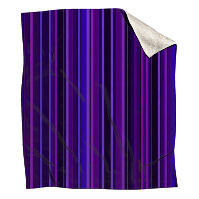 Purple Stripes Fleece Throw Blanket - Pattern Throws for Sofas or Beds