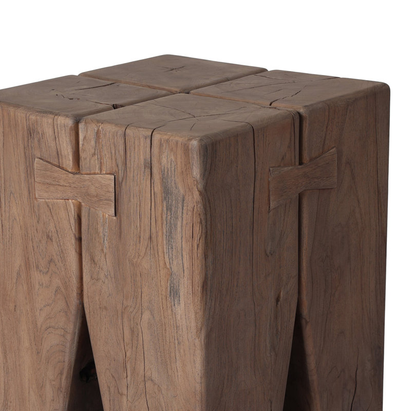 Oshan Outdoor Square Teak Side Table, Stained Toasted Brown