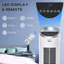 Refroidisseur d'air à évaporation avec réservoir d'eau, ventilateur de glace 3-en-1 avec humidificateur, refroidisseur de marais oscillant 52 ° pour bureau personnel, 3 modes, 3 vitesses, minuterie 8H, télécommande