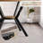 42" Rustic Brown Round Farmhouse Dining Table for 4 with Storage & Metal Legs - Space Saving Kitchen & Dining-1729624725