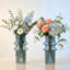 Ensemble de 2 vases en verre bleu fumé côtelé de forme unique, vases en verre empilés irréguliers modernes pour la décoration intérieure