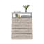 Commode 4 tiroirs Pérou, plateau supérieur, 1 tablette ouverte - gris clair