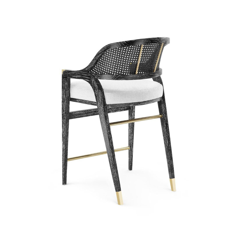 Edward Upholstered Stool, Black