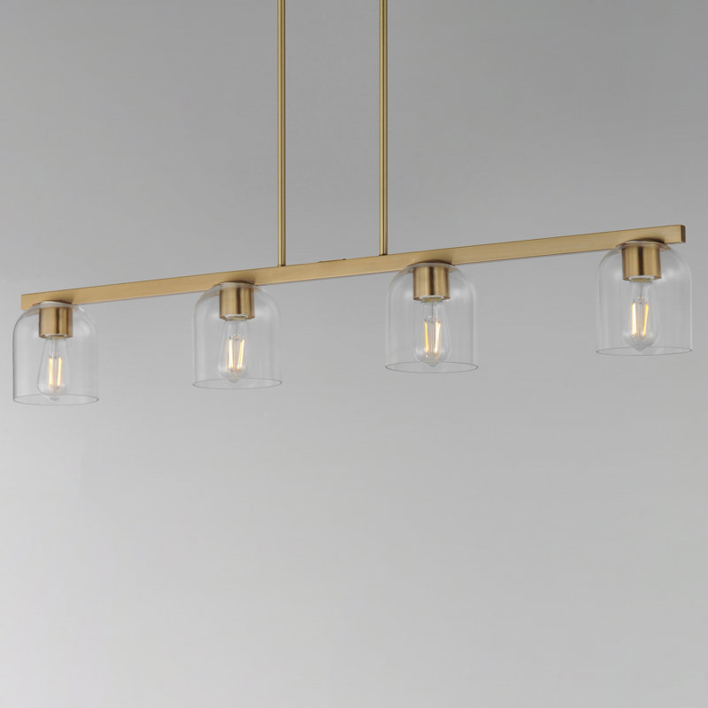 Scoop-Linear Pendant, Natural Aged Brass