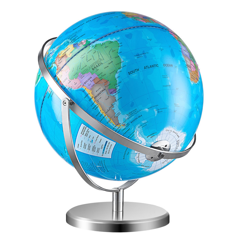 Globe terrestre lumineux avec support, 330,2 mm (13 pouces), globe éducatif avec base stable en métal lourd et veilleuse DEL avec carte des constellations imprimée en HD, rotatif, idéal pour l'apprentissage en classe des enfants.