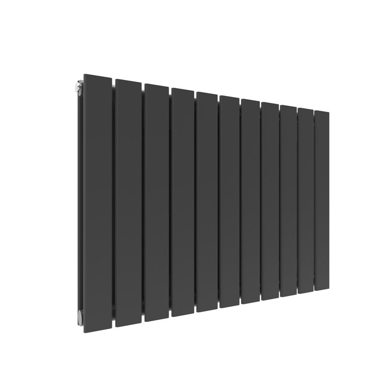 Tanya Horizontal Designer Radiator, Anthracite, 60cm H x 83.6cm W x 6.1cm D