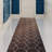 Custom Size Runner Rug Choose Your Length Hexagon Trellis Design Brown Color-1659809062