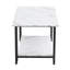 Table basse, 2 couches de 1,5 cm d'épaisseur en marbre et panneau de fibres à densité moyenne rectangulaire 39,37 po, table basse en fer, salle à manger, café, table basse
