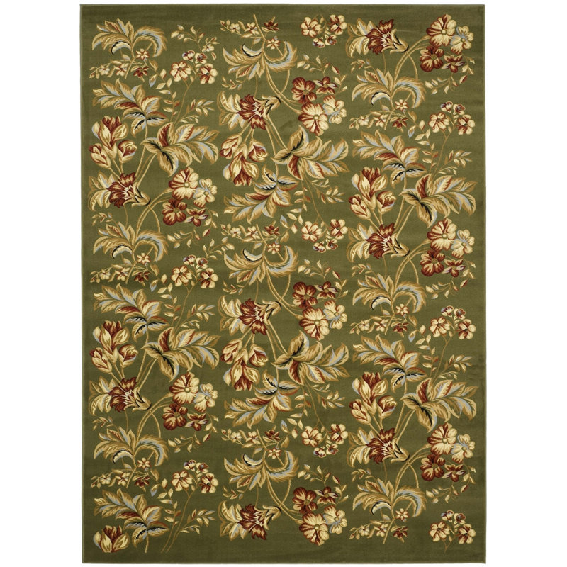 Tapis performance à motif floral Carolane, Rectangle 4 pi x 6 pi