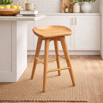 Basnti Swivel Solid Wood Counter Stool