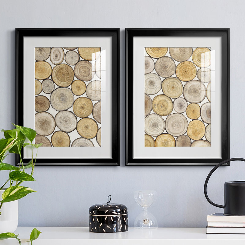 Tree Ring Study I - ensemble de 2 impressions encadrées, H 36,5 po x l 26,5 po x P 1,25 po, Cadre noir