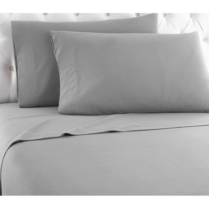Ensemble de draps à poche profonde en microflanelle® de couleur unie, Ensemble de draps pour lit double + drap-housse et