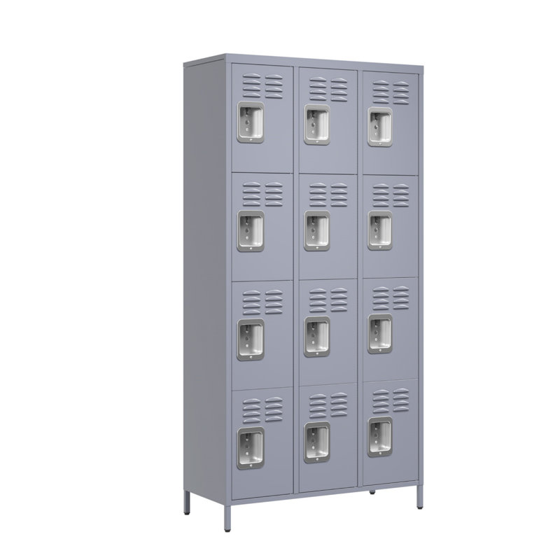 Armoire de rangement 12 portes 12 pouces, Gris