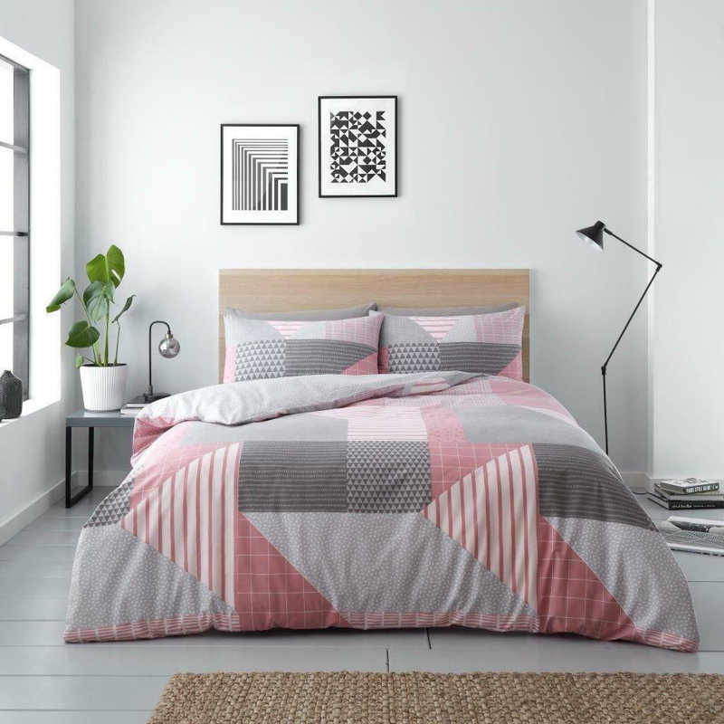 Fryar Percale Duvet Cover Set, Pink, Double