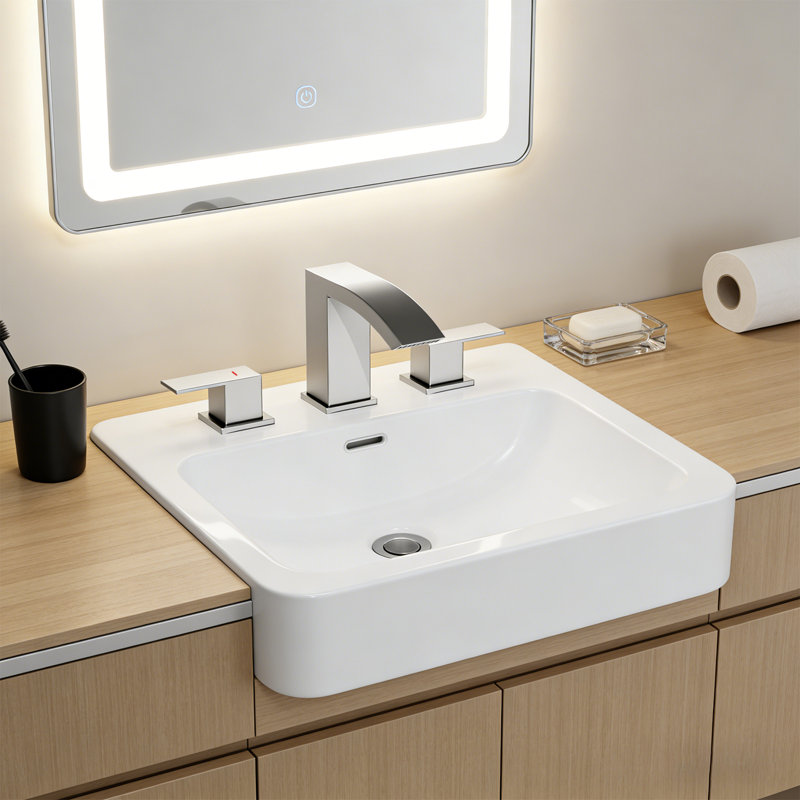 Widespread Bathroom Faucet 3 Hole, 2-Handle Bathroom Sink Faucet With Drain Assembly, Brushed Nickel
