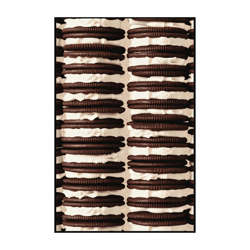 Tapis lavable avec crème glacée et desserts, Rectangulaire 8 pi x 12 pi