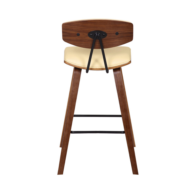 Tabouret de bar Fox , Crème / noyer, 2, Tabouret de comptoir (siège d'une hauteur de 25,5