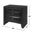Table de chevet pour chambre à coucher en noir avec 2 tiroirs et 1 plateau pratique en bois pour un environnement paisible