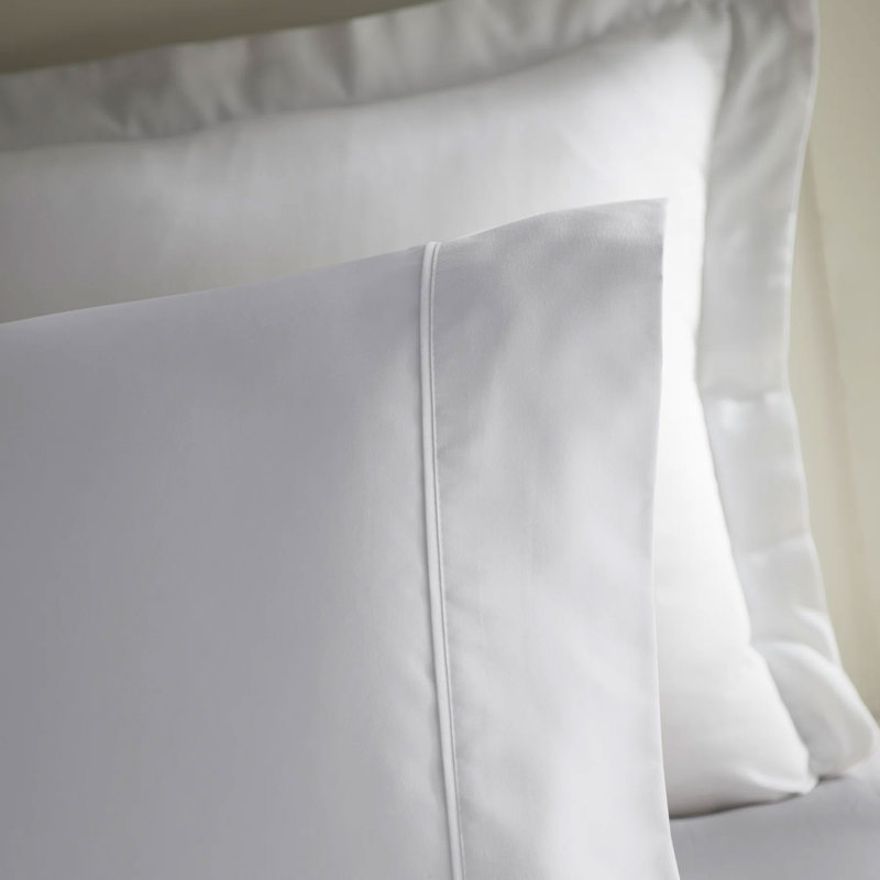 Ensemble de draps en microfibre douce 1800 Series Wayfair Basics®, Blanc, Ensemble de draps pour lit simple avec 1 taie d'or