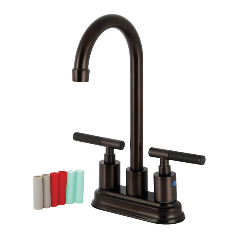 Kingston Brass Kaiser Two-Handle 2-Hole Deck Mount Bar Faucet, Oil Rubbed Bronze