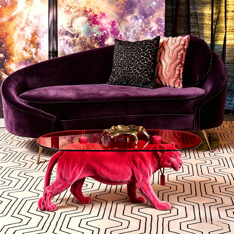 Table basse Panther Sculpture, Rose