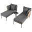 144cm Long Double Chaise with Cushions and Table-265054142